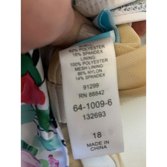 Shore Club Floral Tankini Top/Brief Attached Bra - Picture 7 of 9